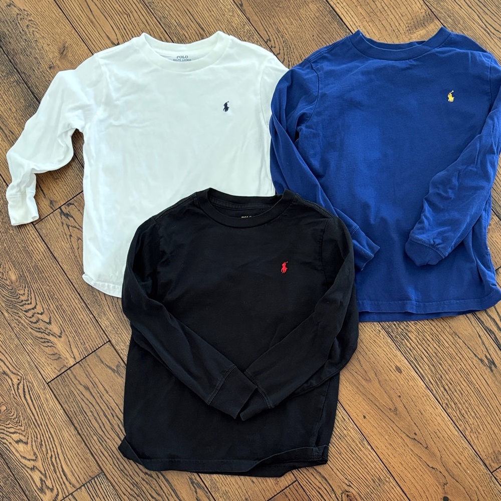 Ralph Lauren Kids Long Sleeve Shirts - Black, White, Blue